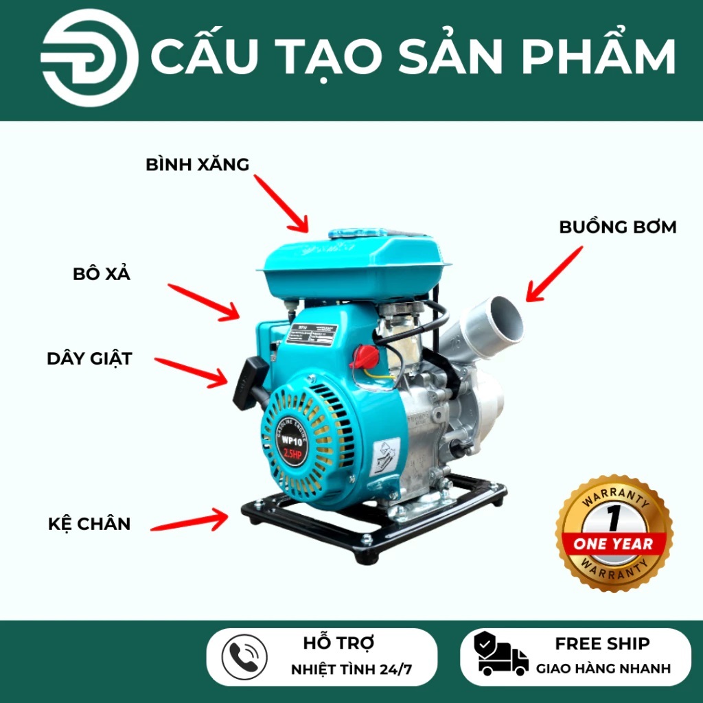 MÁY BƠM NƯỚC CHẠY XĂNG GX100 OSAIKA HÀNG CHẤT LƯỢNG CAO - MÁY BƠM NƯỚC CHẠY XĂNG GX100 ĐỦ PHỤ KIỆN