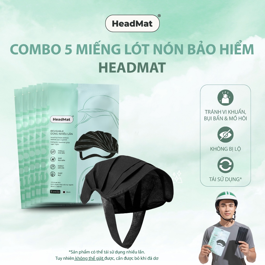 Combo 5 miếng lót nón bảo hiểm HEADMAT