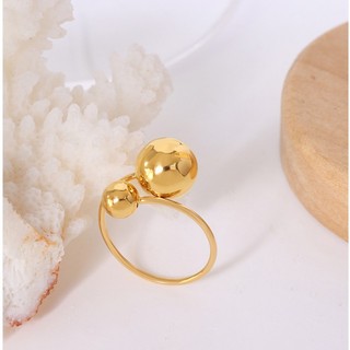 Nhẫn Titan Nữ 2 Trái Châu Free Size Không Đen Không Gỉ TT 2929