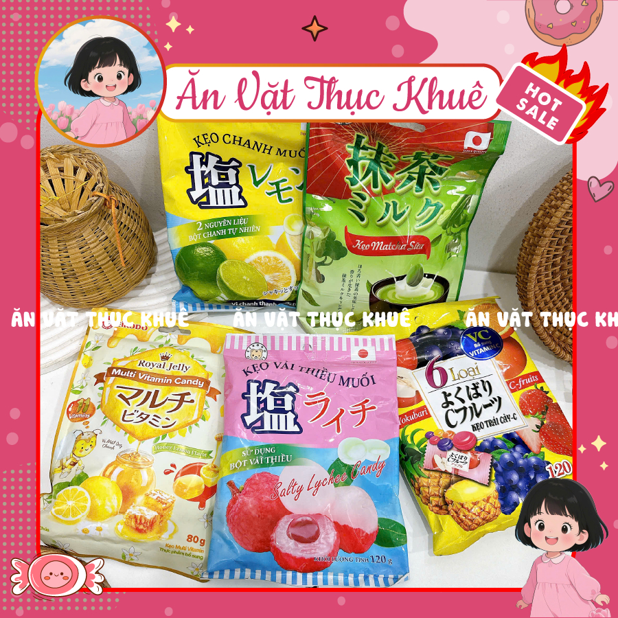 Kẹo ngậm trái cây các vị Eikodo Nhật Bản - Kẹo Eikodo bộ 5 vị thơm ngon
