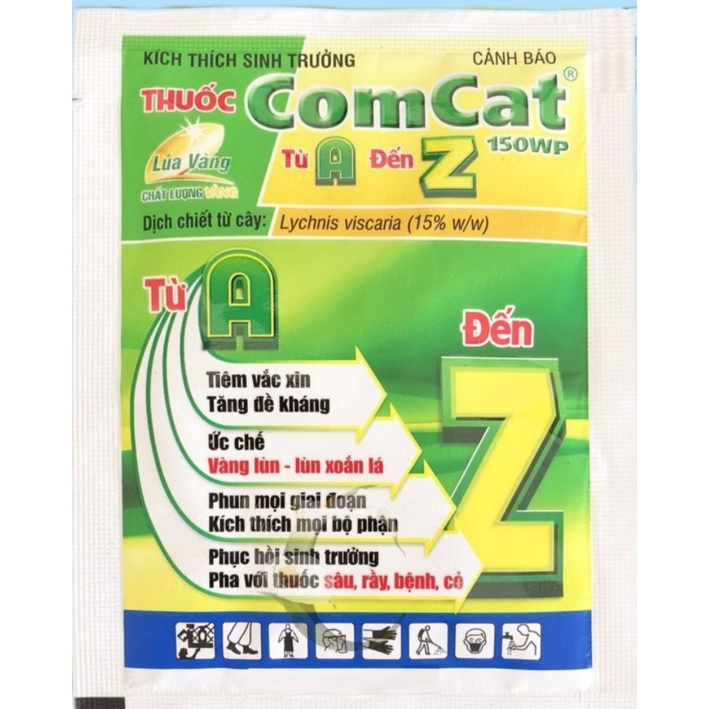 Comcat Lúa Vàng 150WP A đến Z (7.55g) - Chất điều hoà sinh trưởng, Tăng sức đề kháng cây trồng, ức c
