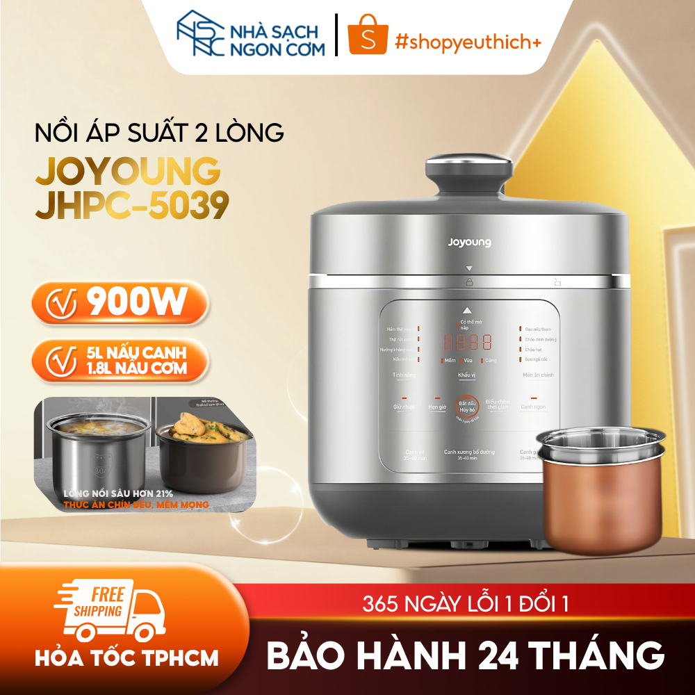 Nồi cơm áp suất 2 lòng nồi Joyoung JHPC-5039 900W 5.0L