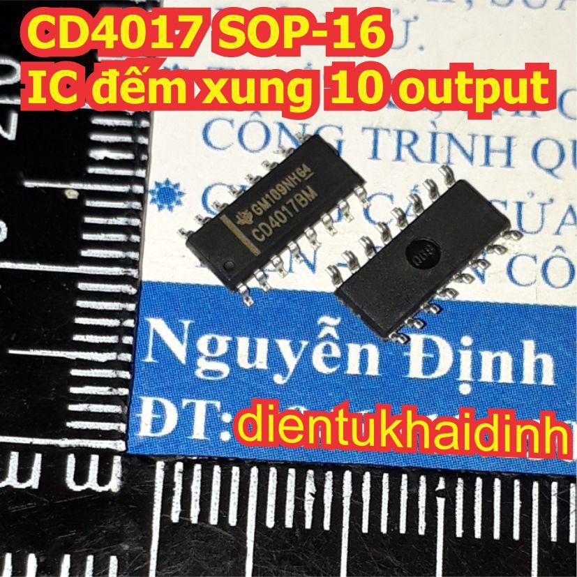 10 con CD4017BM CD4017 4017 SOP-16 IC đếm xung 10 output KDE1590