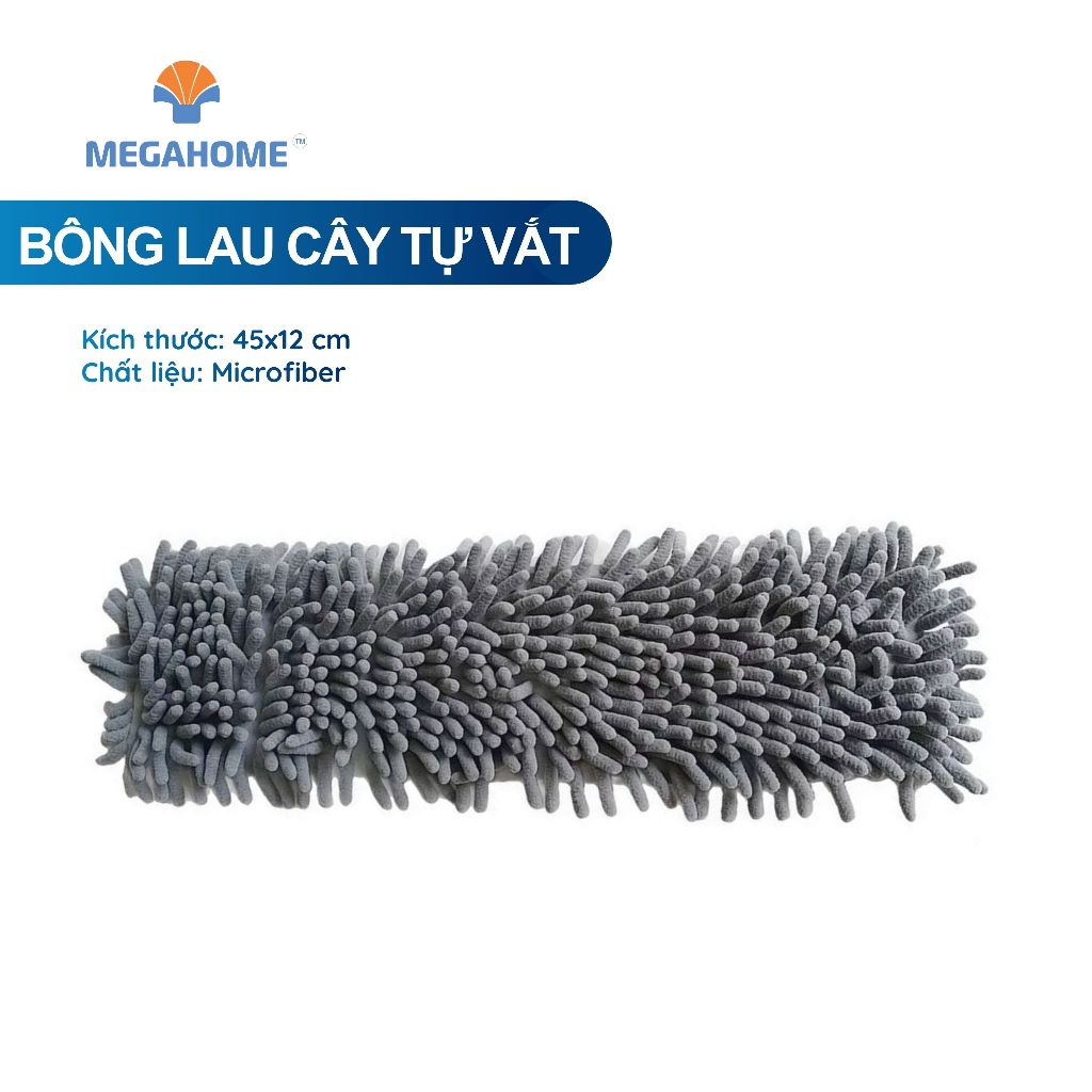 Bông lau nhà thay thế Megahome (45x12) cm thấm hút tốt mau khô dùng cho cây lau nhà tự vắt