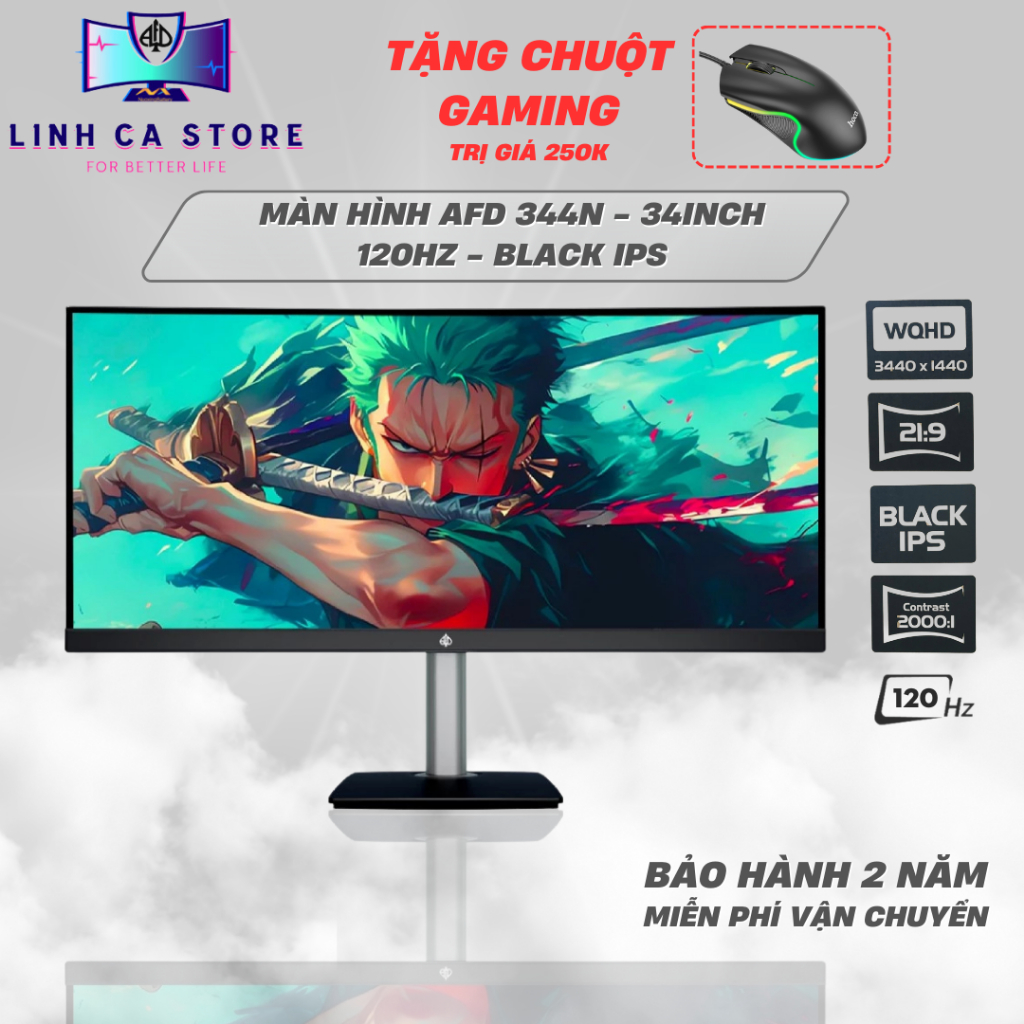 Màn Hình Cong 34 Inch WQHD IPS Black AFD 344N – 120Hz, HDR400, Freesync, Bảo Hành 2 Năm