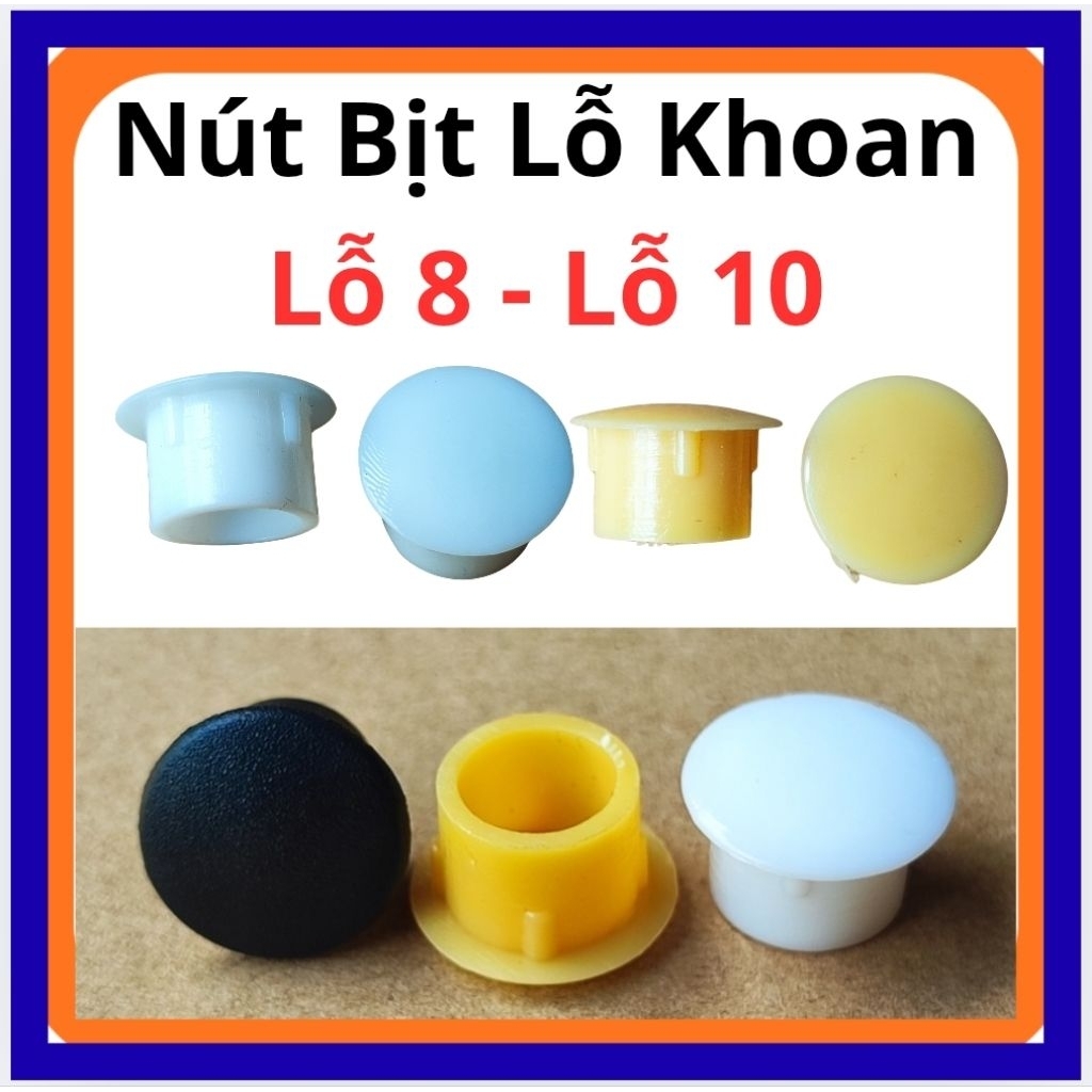 (Combo 100) Nút Nhựa Bịt Lỗ Khoan Cao Cấp 8li 10li – Nút Bịt Trang Trí Lỗ Vít, Lỗ Khoan Đa Năng, Phụ