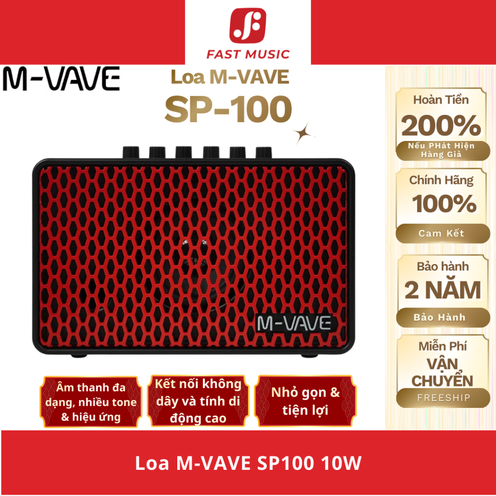 Amply Guitar & Bass Cube Amp M-Vave SP100 Chính Hãng