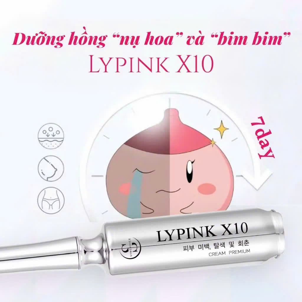 Lypink X10 Kem Làm Sáng, Hồng Nhũ Hoa, Vùng Kín. Nippink Cream hiệu quả sau 7 ngày