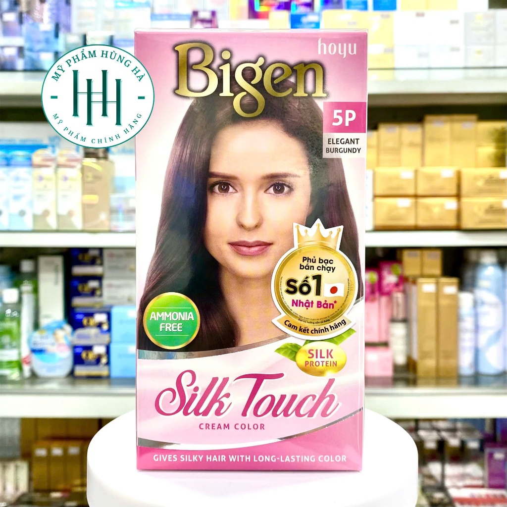 Thuốc Nhuộm Tóc Phủ Bạc Bigen, Số 5P - Màu Đỏ Rượu Vang, Bigen Silk Touch