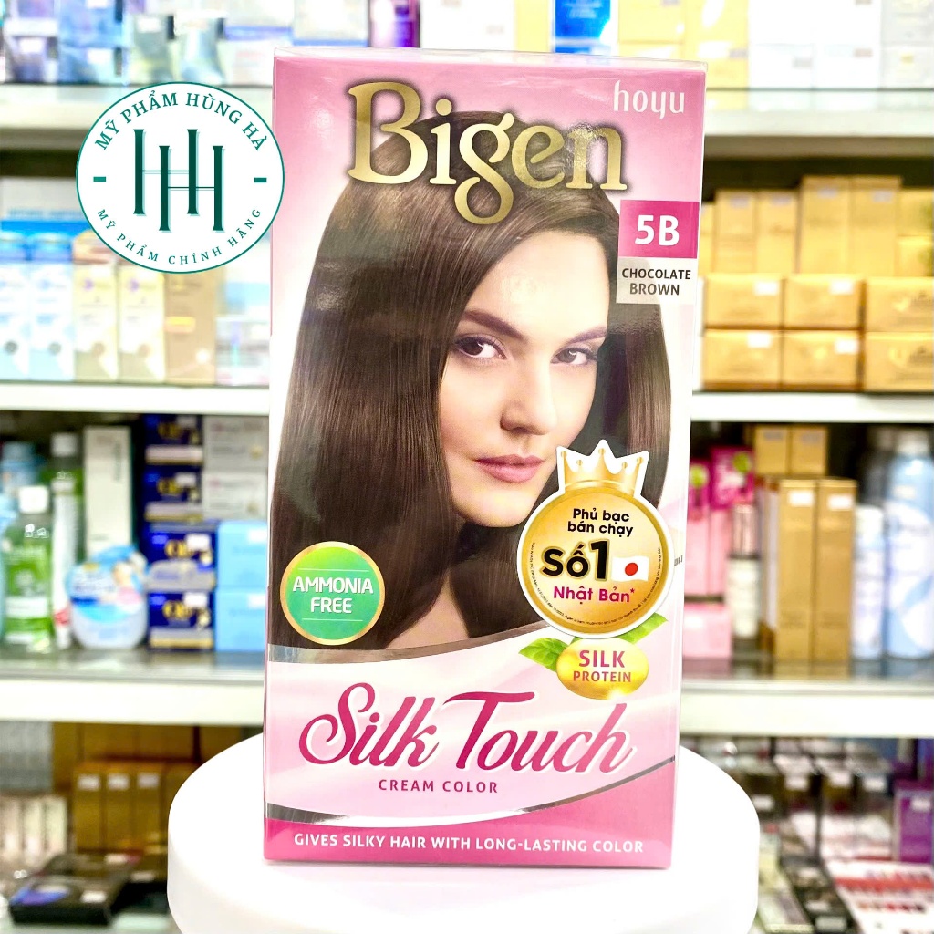 Thuốc Nhuộm Tóc Phủ Bạc Bigen, Số 5B - Màu Nâu Socola, Bigen Silk Touch