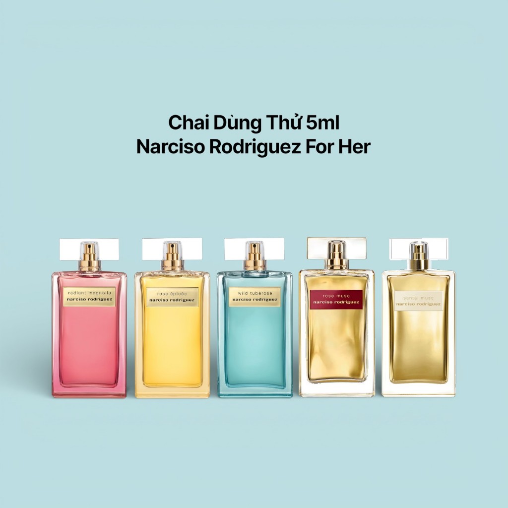 5ml Nước hoa Narciso Rodriguez Santal Musc Rose Épicée Wild Tuberose Radiant Magnolia EDP Intense