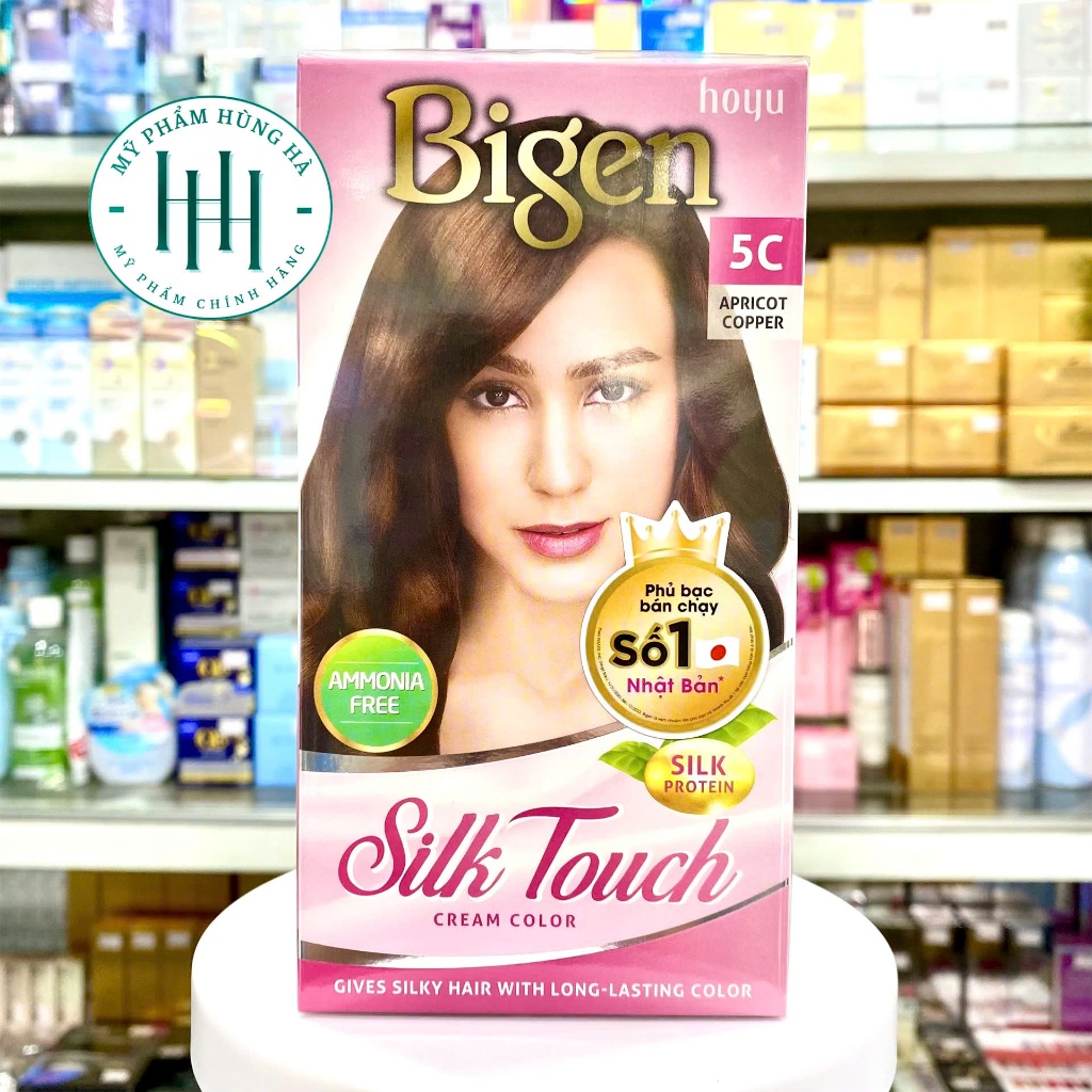 Thuốc Nhuộm Tóc Phủ Bạc Bigen, Số 5C - Màu Nâu Đồng, Bigen Silk Touch