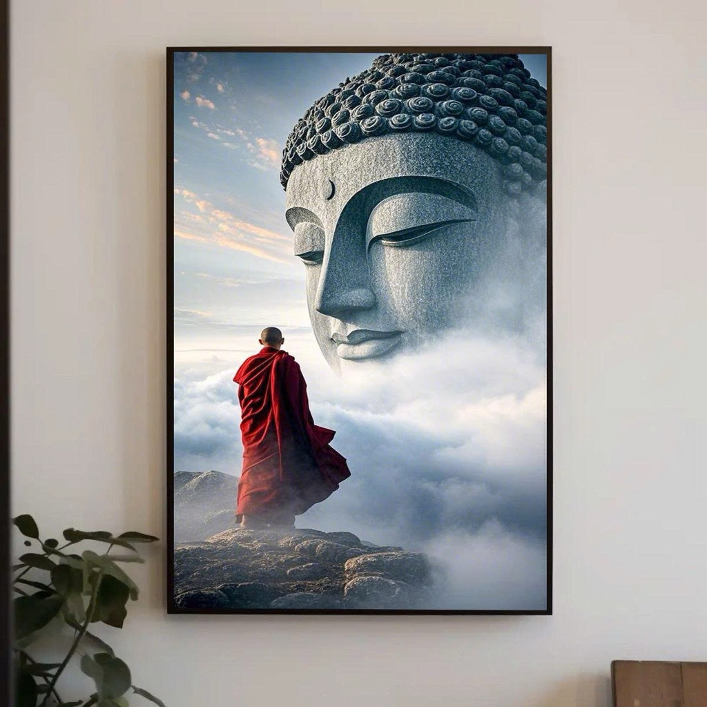 Tranh Treo Tường Phật Giáo  Diện Phật DP3 – Phòng Thờ, Phòng Khách - Canvas/Tráng Gương – Có Khung –