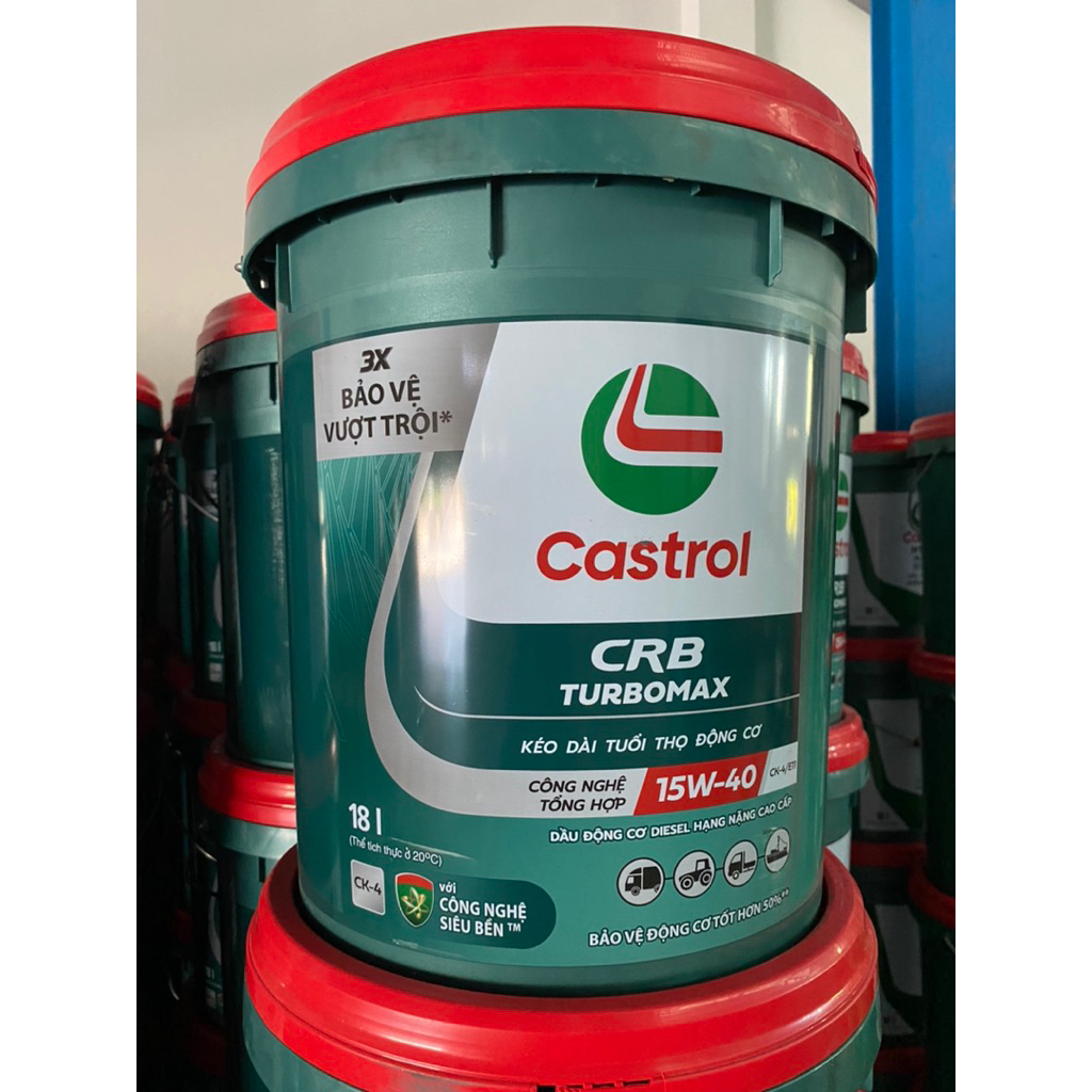 Dầu Nhớt Castrol Turbomax CI4/CK4 xô 18L & can 5L