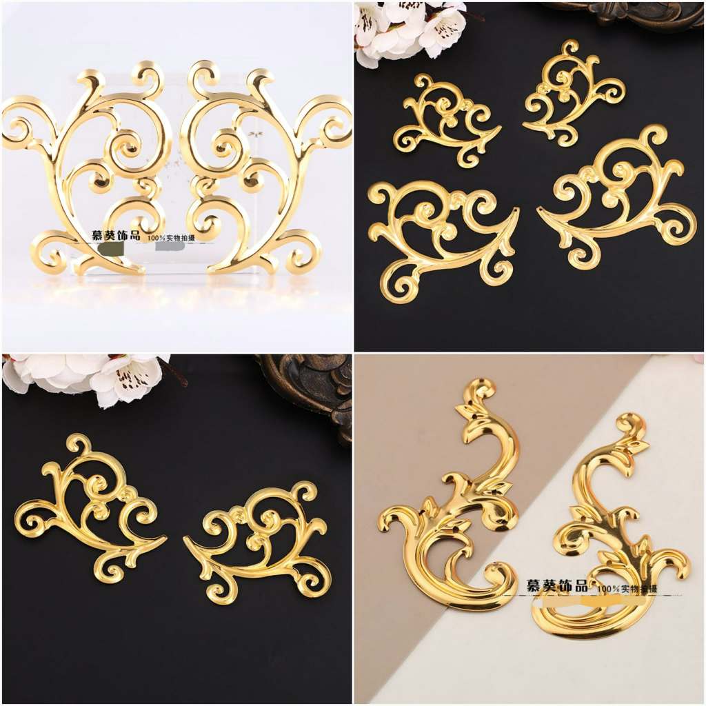 Phiến kim loại họa tiết nhiều mẫu, Nguyên liệu làm trang sức cổ trang, Nguyên liệu diy