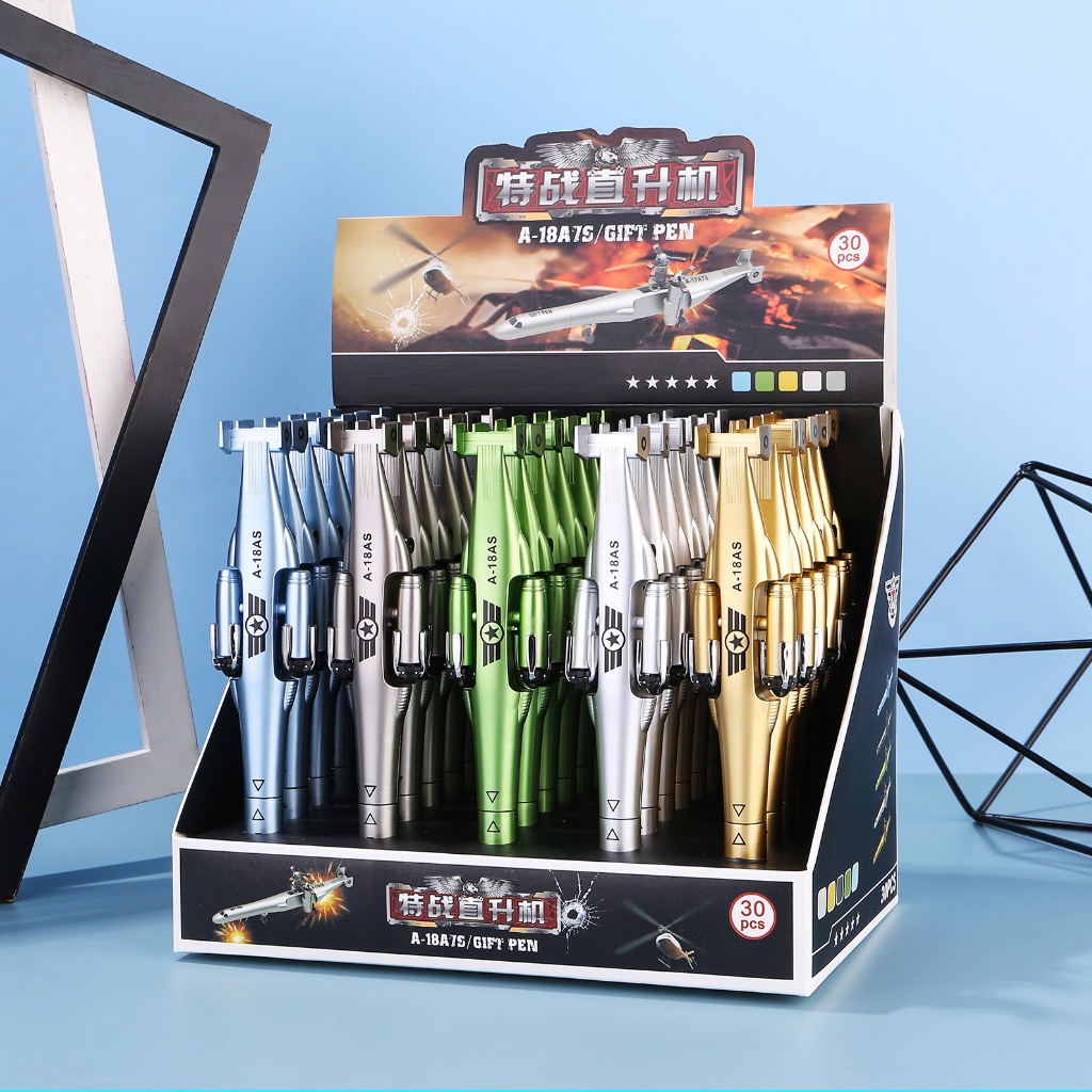 Bút văn phòng phẩm học sinh có đèn Máy bay sáng tạo mới bút trung lập vũ khí quân sự máy bay chiến đ
