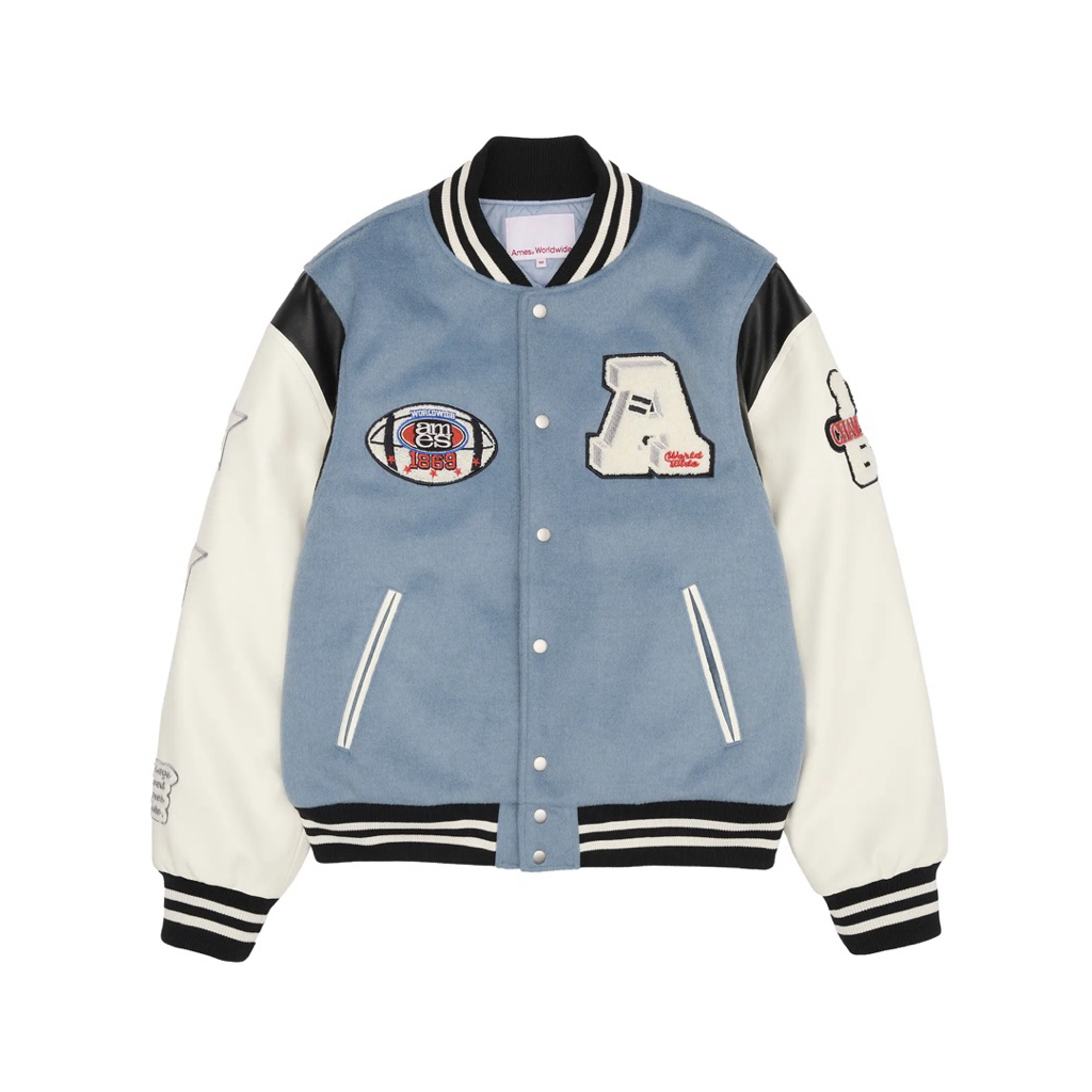 [Hàng có sẵn] - Áo khoác bóng chày Football Varsity Jacket Blue