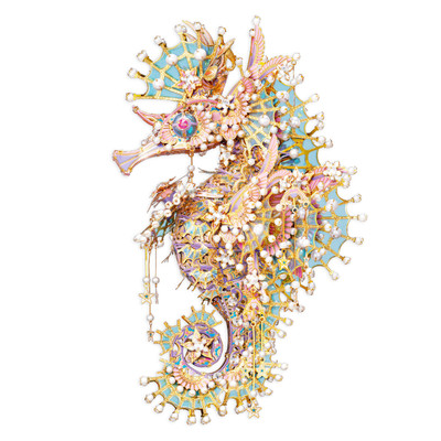 Mô Hình Kim Loại 3D Lắp Ráp Piececool Lan Long Hải Mã (263 mảnh, Luminwave Seahorse) P444-GP –MP1331