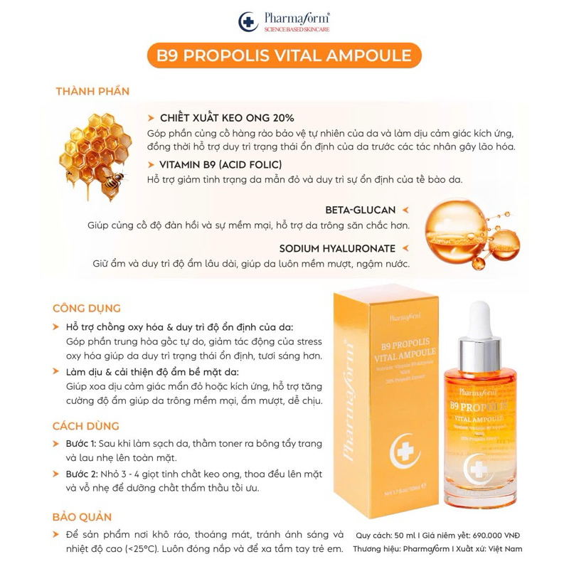 Tinh Chất B9 Propolis Vital Ampoule – Pharmaform