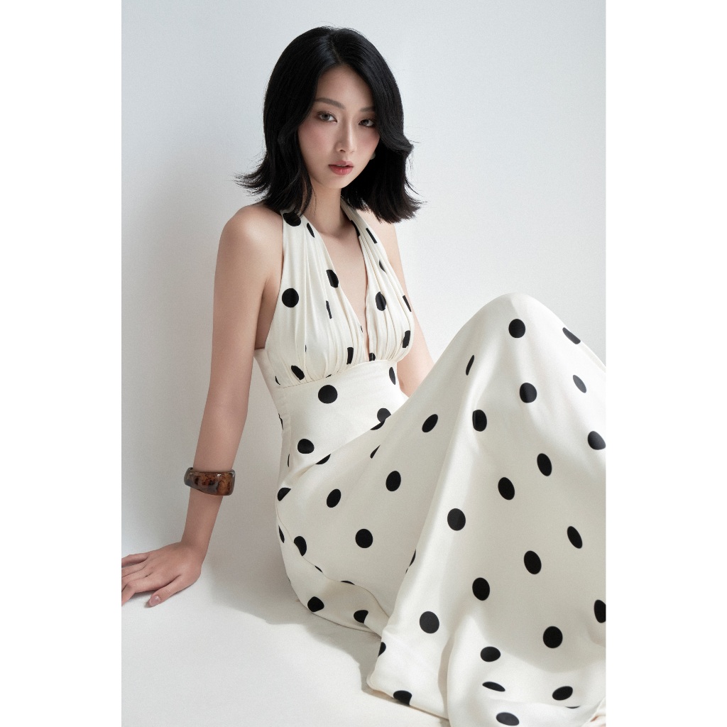 BY DELI - Sia Dress - Đầm lụa xòe chấm bi