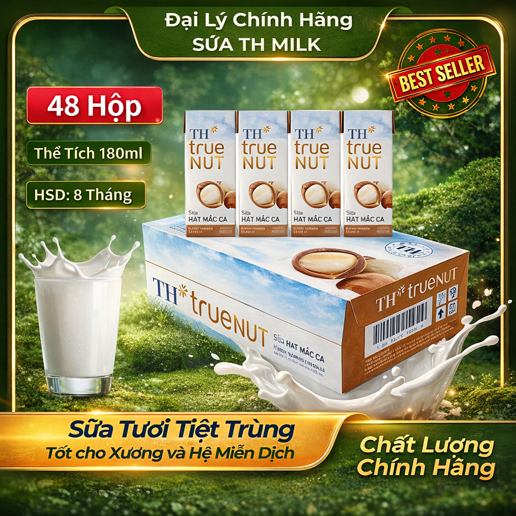 Sữa TH True MIlk Nut Sữa Hạt Macca Thơm Ngon 180ml Tiệt Trùng  Đại Lý Chính Hãng TH True MIlk