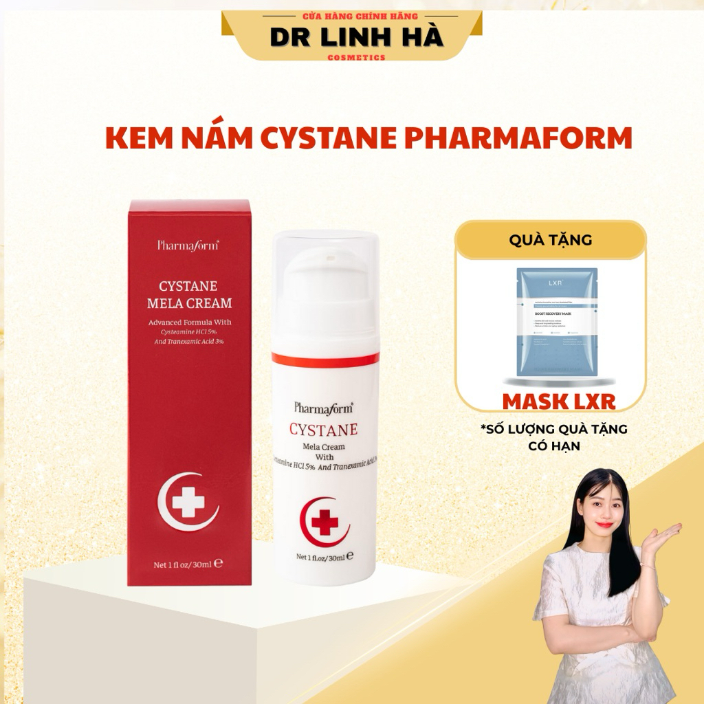Kem nám Cystane Mela Cream Pharmaform 5% Cysteamine mờ nám ,giảm thâm sáng da, giảm tăng sắc tố 30g