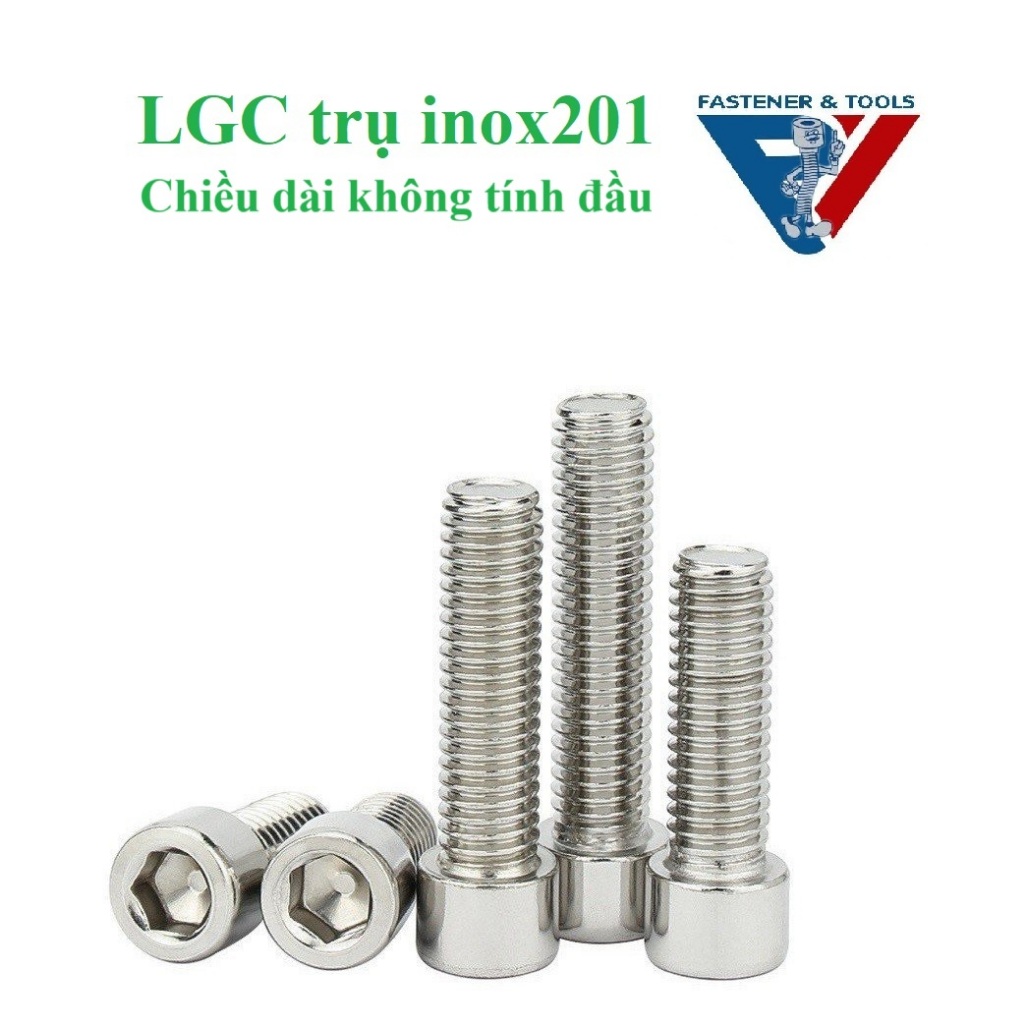 (INOX201)50 cái M3,M4,M5,M6 Bulong lục giác chìm đầu trụ M3-M6 inox 201