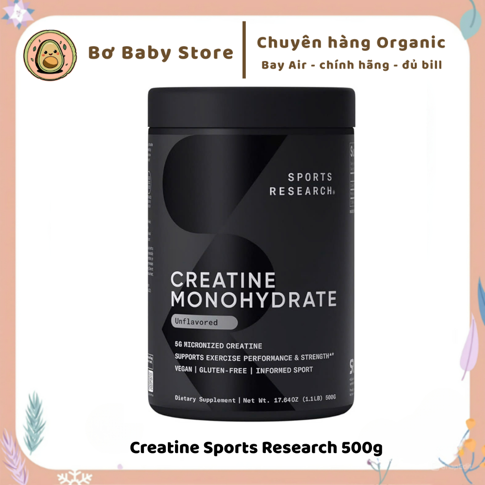 Creatine Monohydrate Sports Research Monohydrate 500g (BILL US)