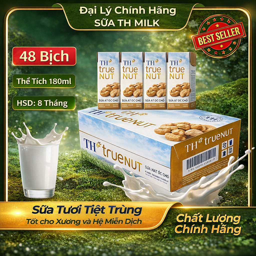 Sữa TH True MIlk Nut Sữa Hạt Óc Chó 180ml Tiệt Trùng  Đại Lý Chính Hãng TH True MIlk
