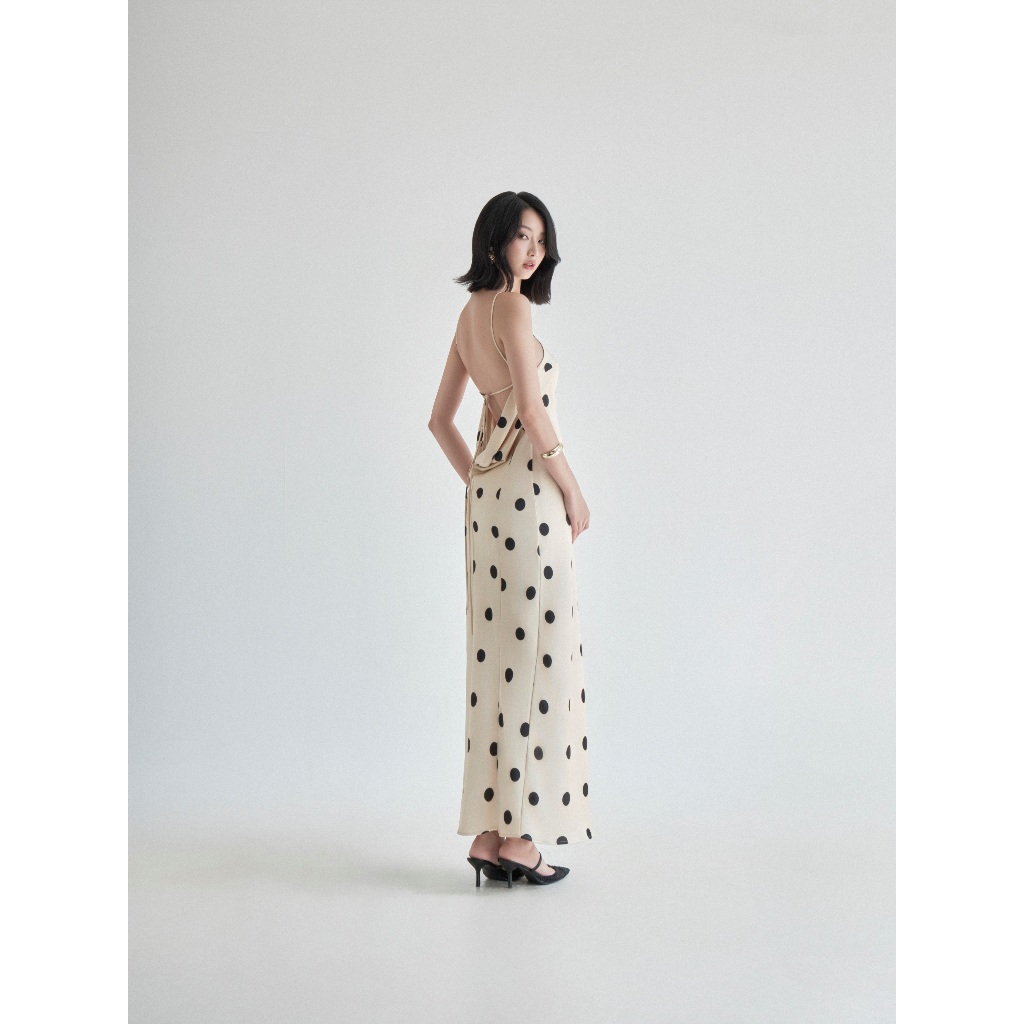BY DELI - Faye Dress - Đầm lụa chấm bi hở lưng