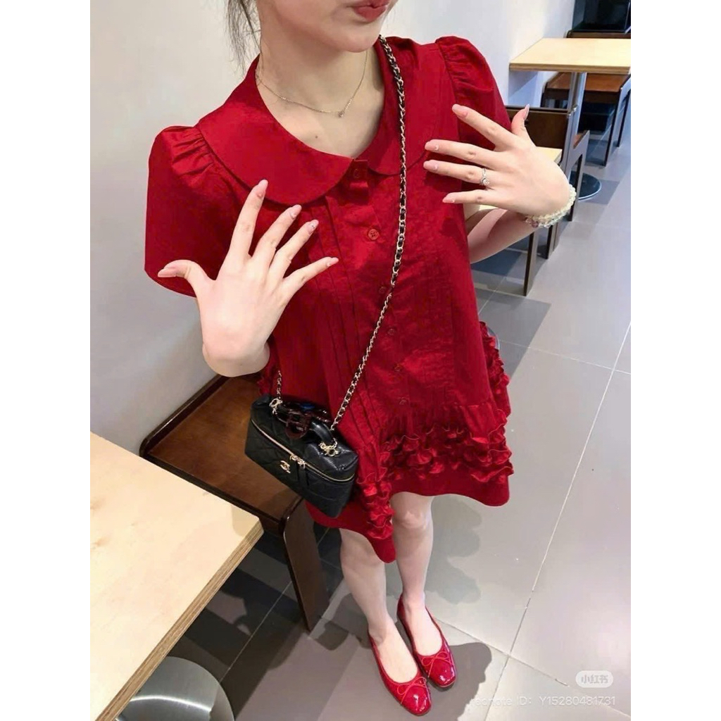 [N.T BIGSIZE] ĐẦM BABYDOLL VIỀN BÈO CỔ SEN BIGSIZE