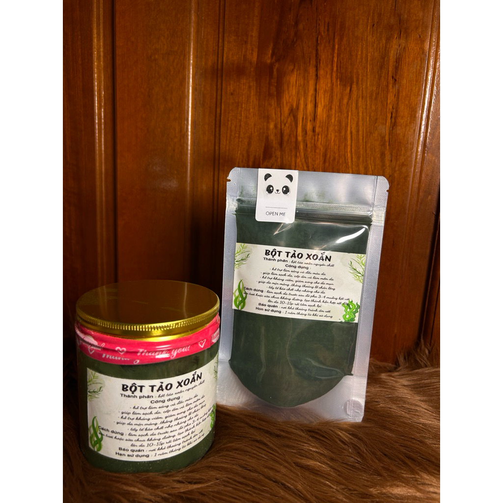 Bột ủ trắng tảo xoắn nguyên chất 100gr (tặng chén muỗng + 10viên b1)