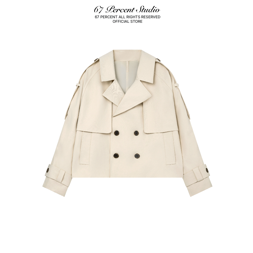Áo Khoác Dáng Dài Nhiều Nút Chính Hãng 67PERCENT/67% - CROPPED TRENCH JACKET