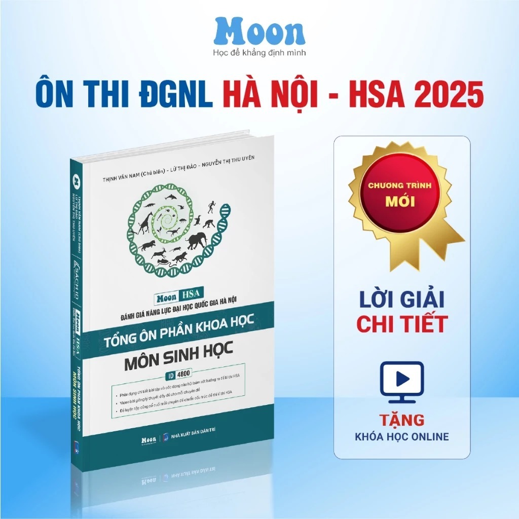 Sách Tổng ôn phần Khoa Học - môn Sinh Học ôn thi đánh giá năng lực Đại học Quốc Gia Hà Nội [HSA 2025
