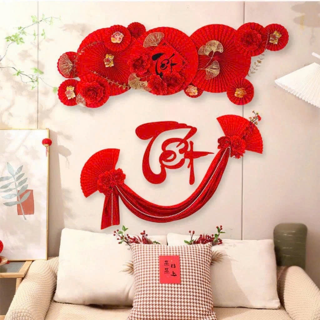 SÉT Trang trí tết 2026, dải treo trang trí tết tài lộc ,đồ trang trí tết treo cửa May Mắn Decor Nhà 