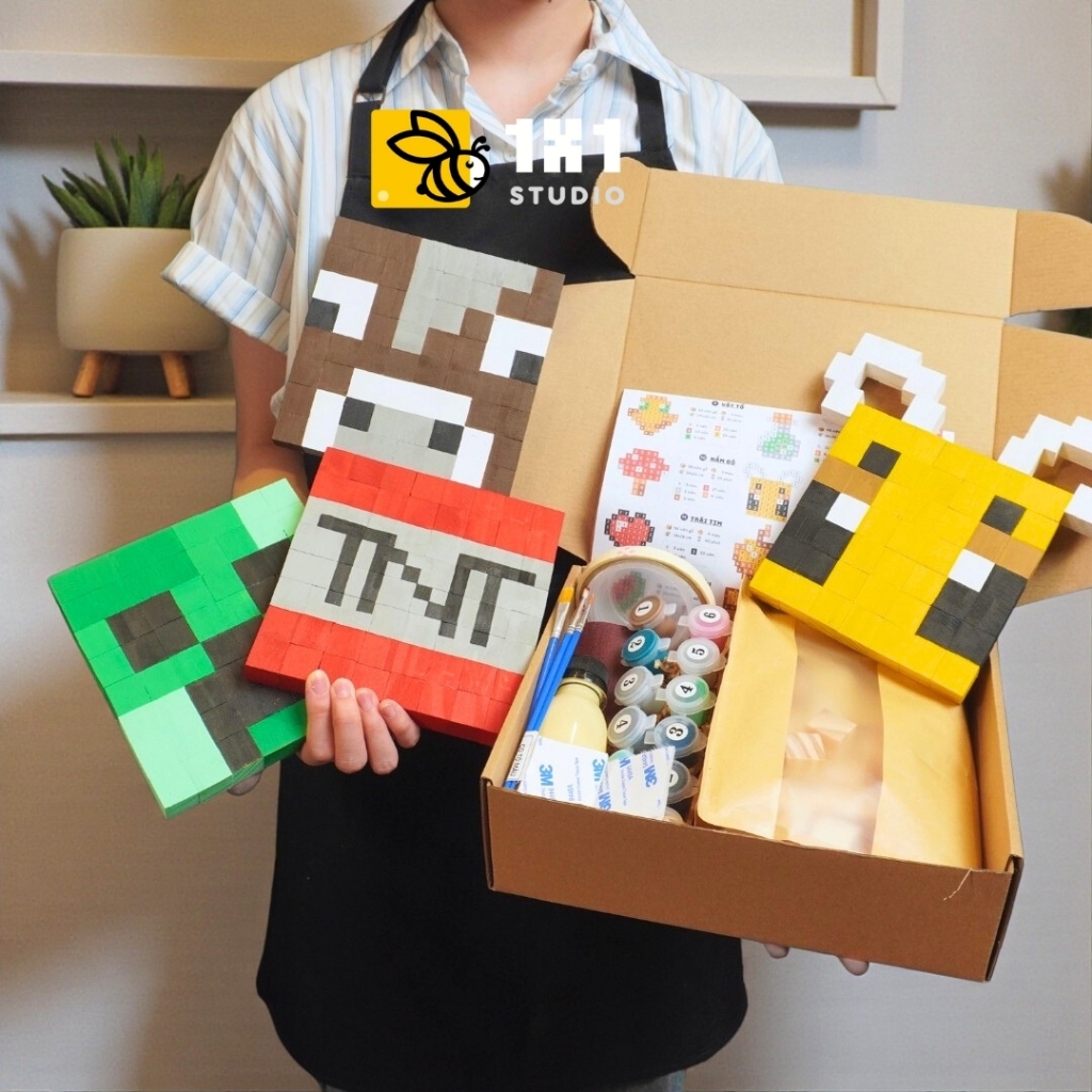 Kit Tự Làm 6 Tranh Minecraft Treo Tường (Minecraft Wall Decor) với 12 Thiết Kế