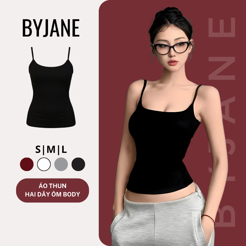 ( 39kg-62kg KÈM MÚT) Áo Hai Dây Bản Nhỏ Phong Cách Cá Tính Co Dãn 4 Chiều BYJANE-525 | BigBuy360 - bigbuy360.vn