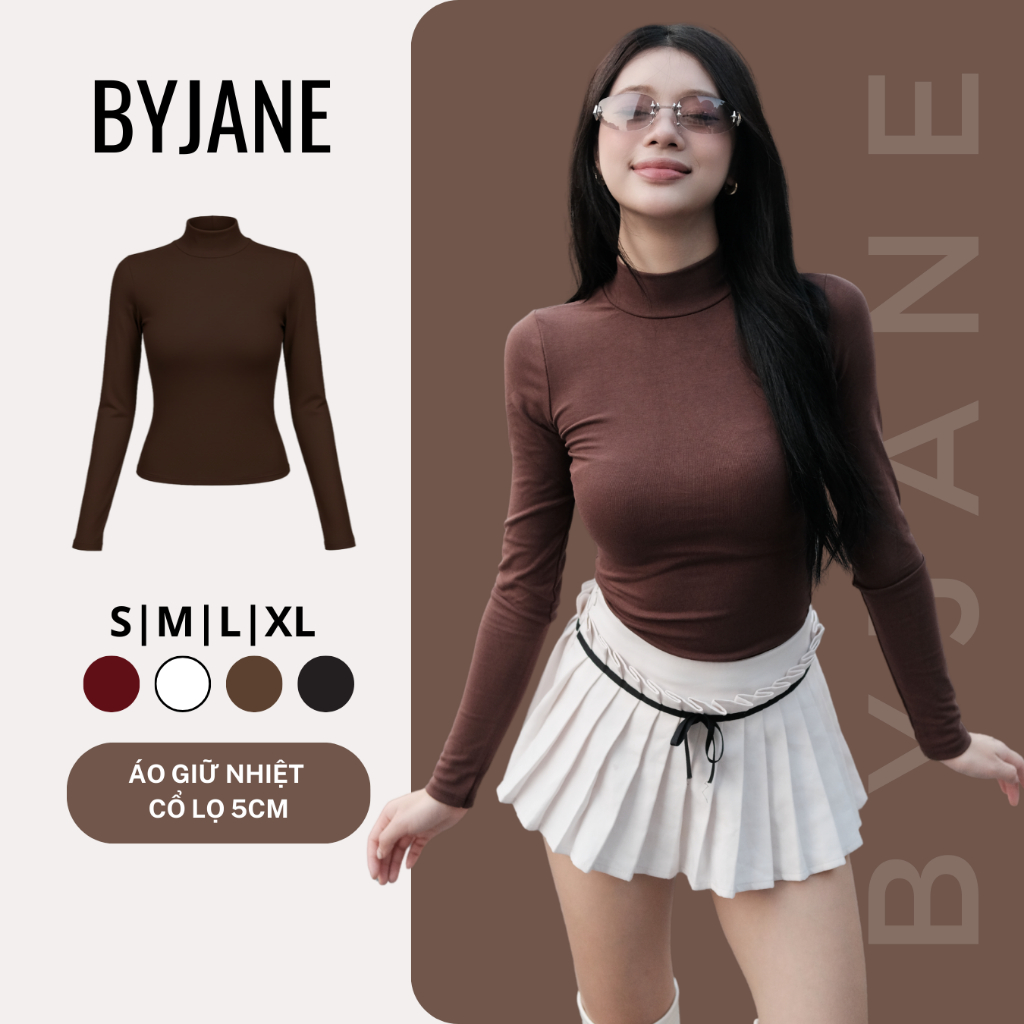 Áo Thun Nữ Dài Tay Ôm Body Cổ 5cm Chất Cotton Co Giãn 4 Chiều Mềm Mịn BYJANE – 801 | BigBuy360 - bigbuy360.vn