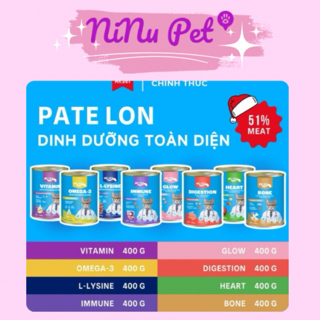 Pate Mr.Vet lon 400g cho mèo MrVet Mr Vet