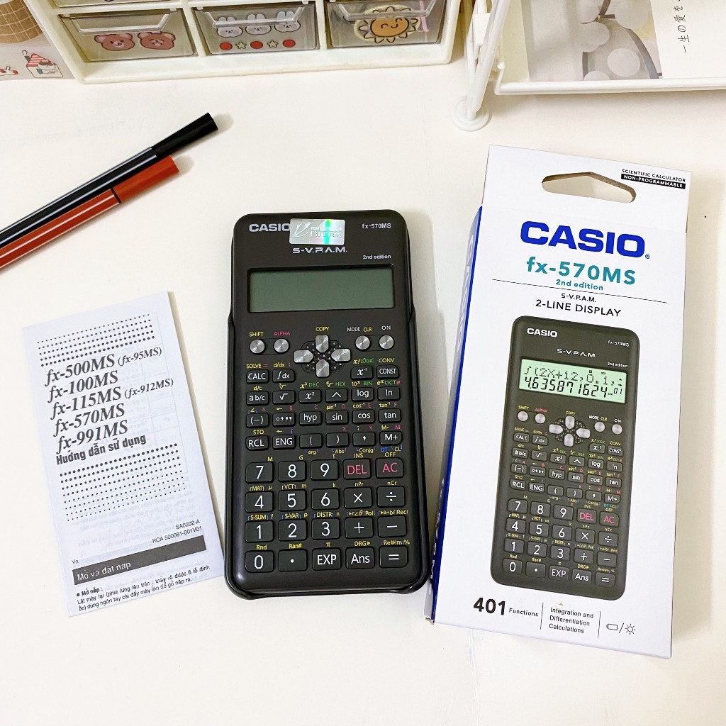 Máy Tính FX-570MS 2ND EDITIONE (401 Phép Tính)