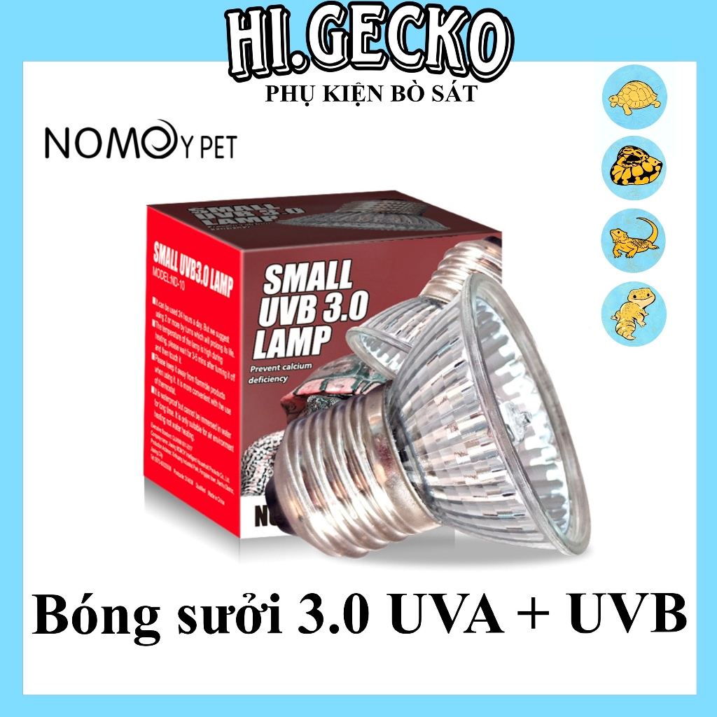 Đèn sưởi uva + uvb cho bò sát, chim, rùa, thú cưng, chó, mèo, nhím, chuột của HI.GECKO 25W 50W 75W