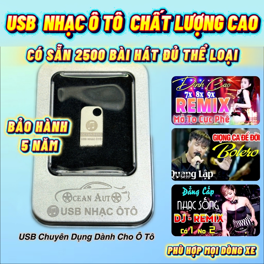 Usb nhạc ô tô sẵn bài hát, nhạc trẻ, nhạc bolero, remix, nhạc AI, nhạc vàng, trữ tình, vinahouse.