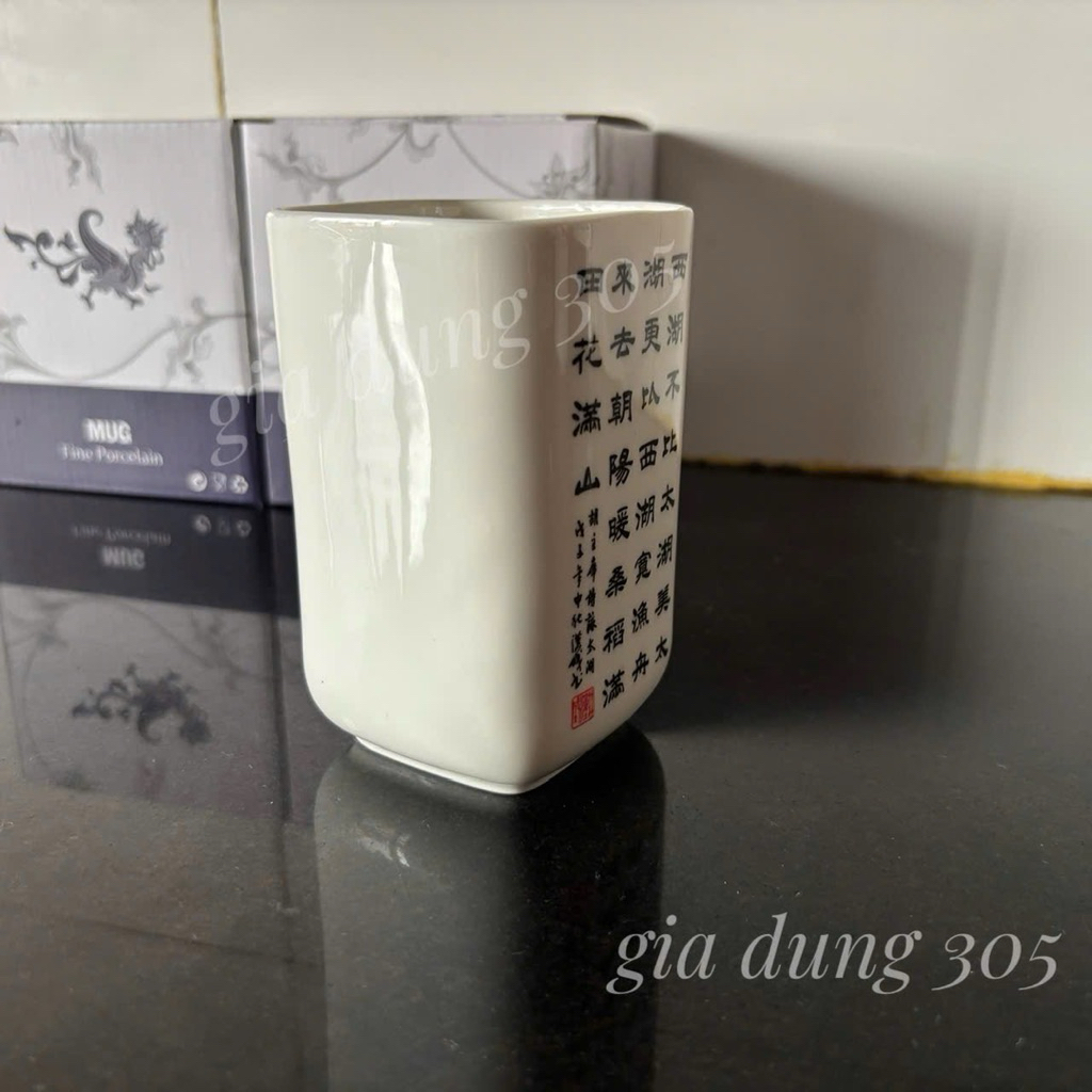 Ly vuông Minh Long - Ly sứ cao cấp Minh Long - Cốc trụ - Ly vuông