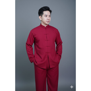 ĐỒ LAM ĐI CHÙA CHẤT KATE MỎNG MỀM - áo có 2 túi nút cây mẫu lãnh tụ