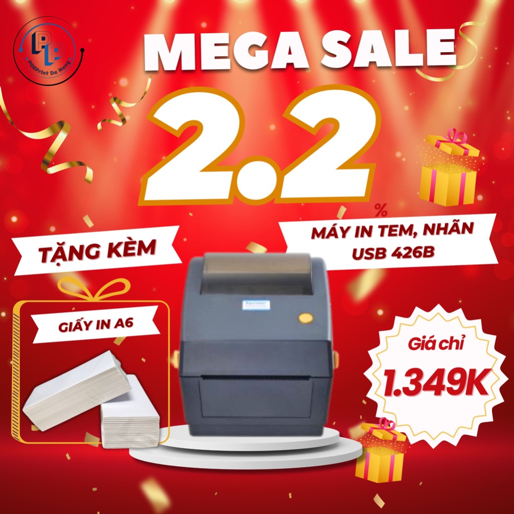 [IN MÁY TÍNH] Máy in đơn hàng, vận đơn Xprinter 426B khổ A6, A7 kết nối máy tính USB. Máy in đơn, te