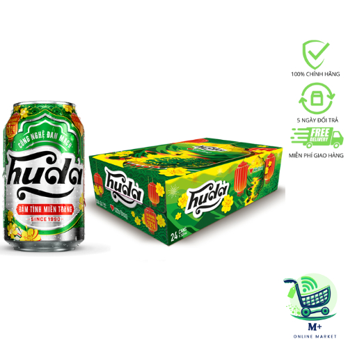 Thùng 24 lon bia Huda 330ml (330ml/lon)