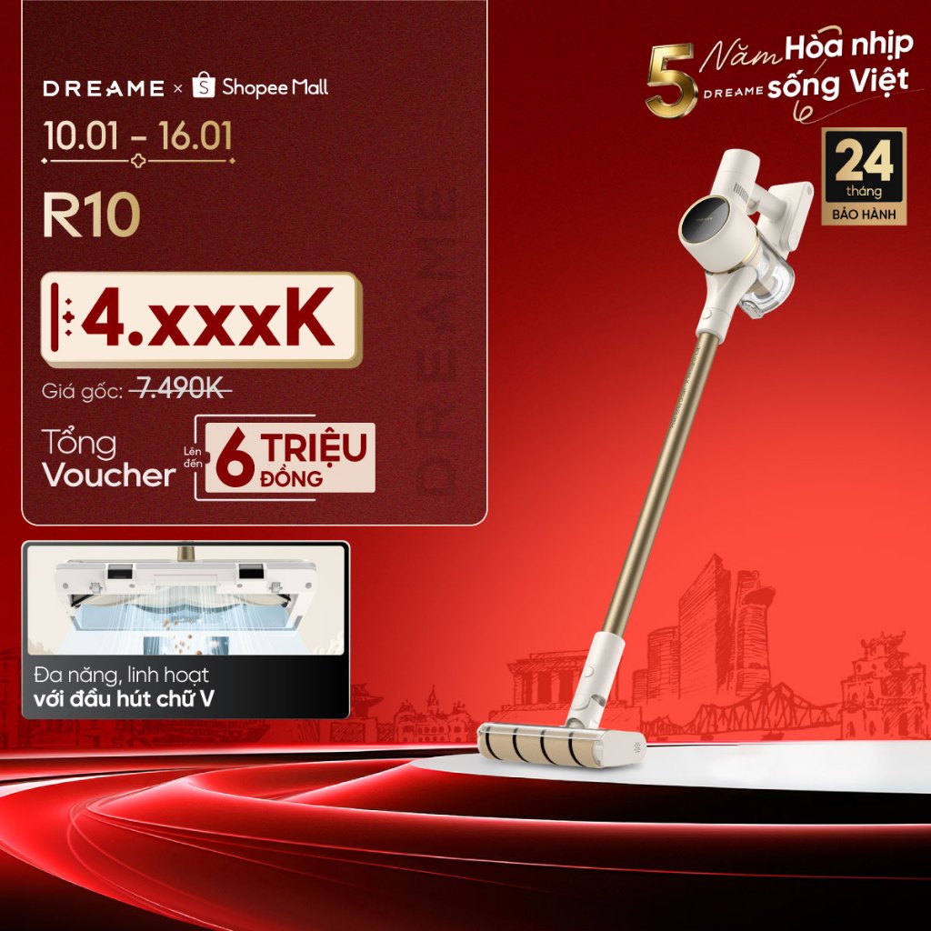 Dreame R10 Pro/ R10 Máy hút bụi cầm tay không dây | công suất hút đến 150AW | hệ thống lọc bụi 5 lớp