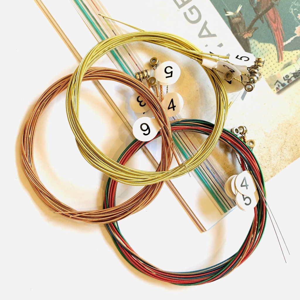 Bộ 6 dây đàn guitar Acoustic (Dây sắt) có đánh số dây 1.2.3.4.5.6