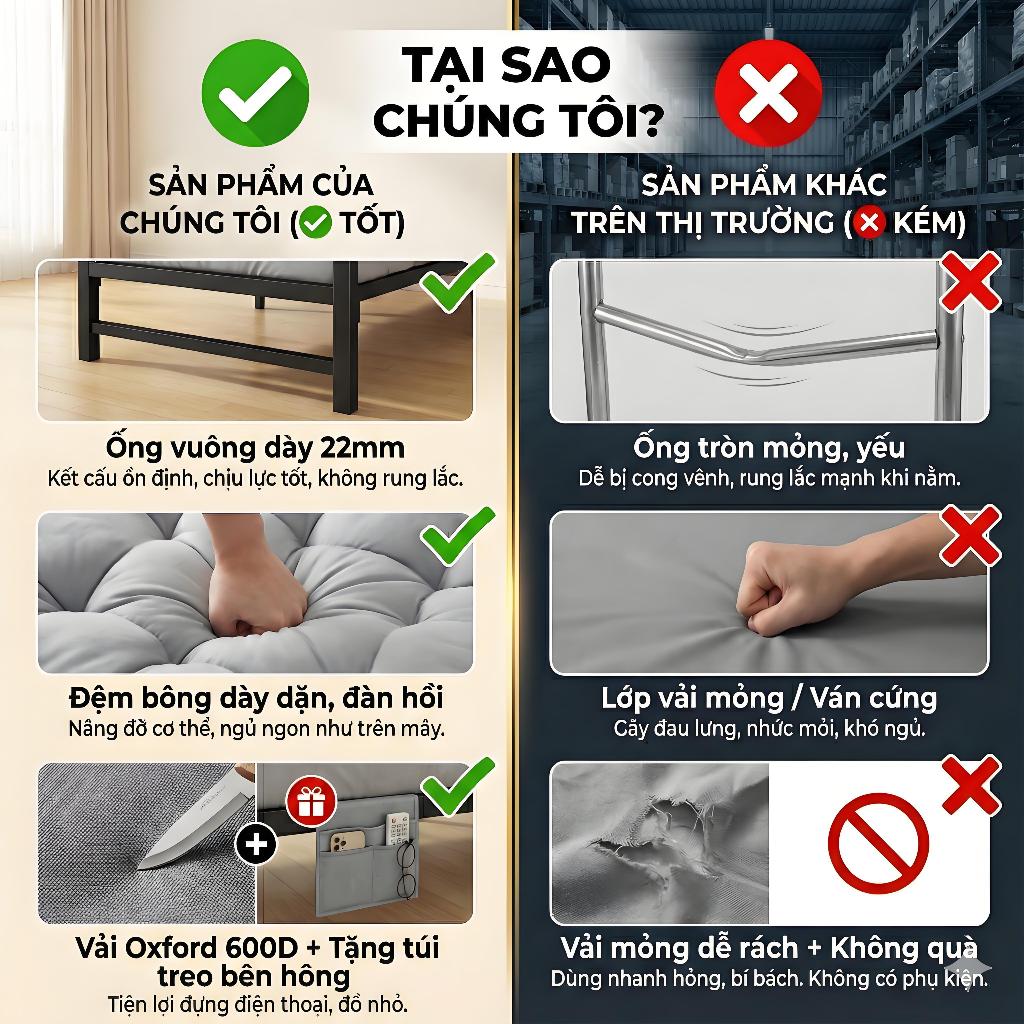 ALVIN Giường gấp gọn giờ nghỉ trưa văn phòng dễ cất giữ dễ mang theo | BigBuy360 - bigbuy360.vn