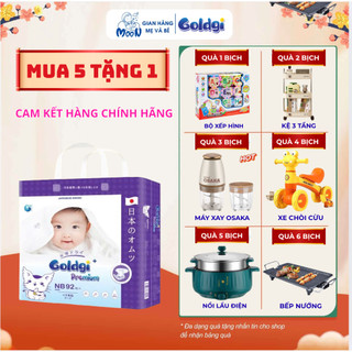 Bỉm Nhật Goldgi cao cấp  New–Size dán N92, siêu thấm hút, siêu khô thoáng, an toàn và lành tính cho da bé. Moon store 01